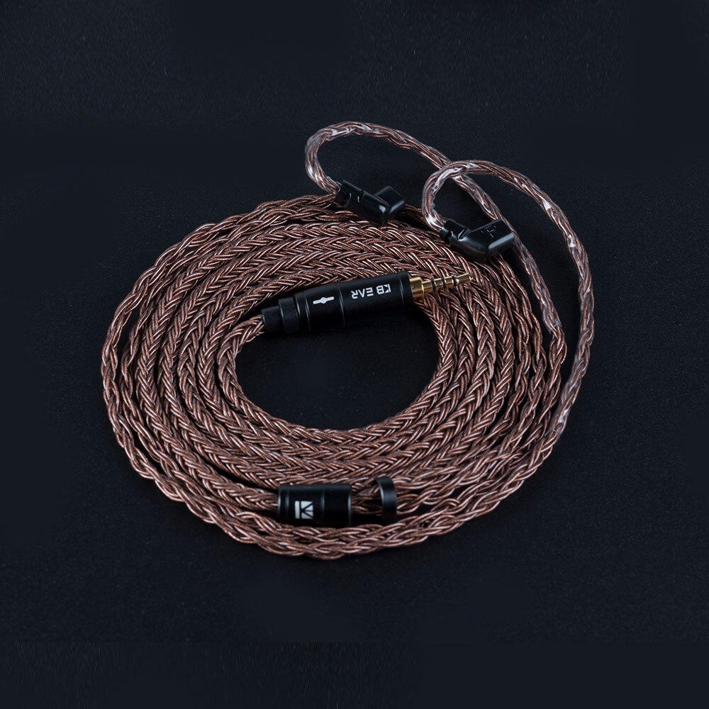 KBEAR 16 Core Pure Copper Earphone Cable 2PIN/MMCX/QDC Earbuds Connector Use For KZ EDX ZSN PRO BLON BL-03 KBEAR KS1 Headphone: QDC 2.5mm