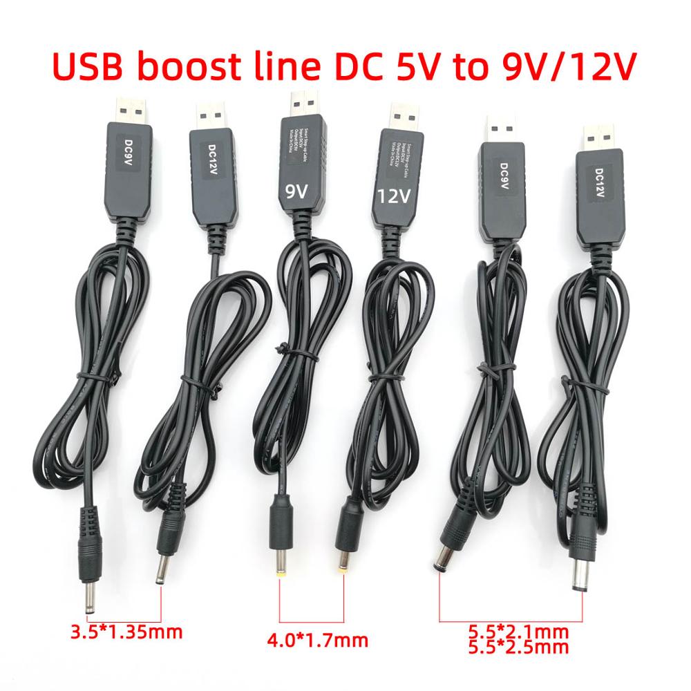 USB Energie Schub linie DC 5V zu 9V 12V Schritt BIS Modul USB Konverter Adapter Kabel draht 5,5*2,1/5,5*2,5/4,0*1,7/3,5*1,35mm Stecker