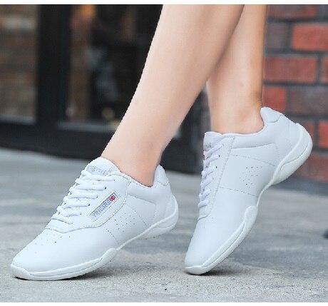 Adult Dance Sneakers Women&#39;s White Jazz/Square Dance Shoes Competitive Aerobics Shoes Fitness Gym Shoes Size 35-44: D-02 / 7.5