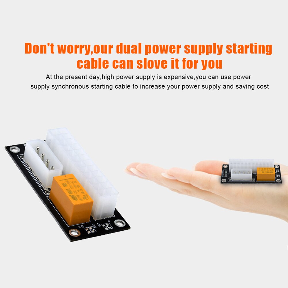 1/5/10pcs PC Block Synchronizer Add2psu ATX 24Pin to 4 Pin / SATA Dual PSU Power Supply Sync Adapter Connector Riser Cable