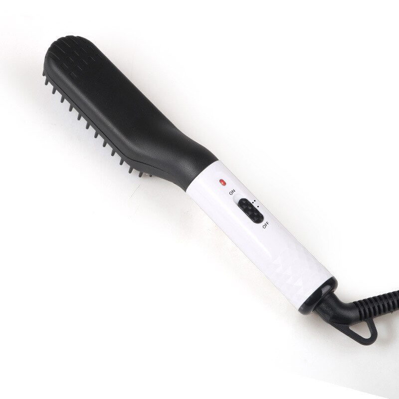 Peine de alisado de pelo eléctrico para hombre, cepillo alisador de barba, rizador de cerámica, peinador rápido: no box / US