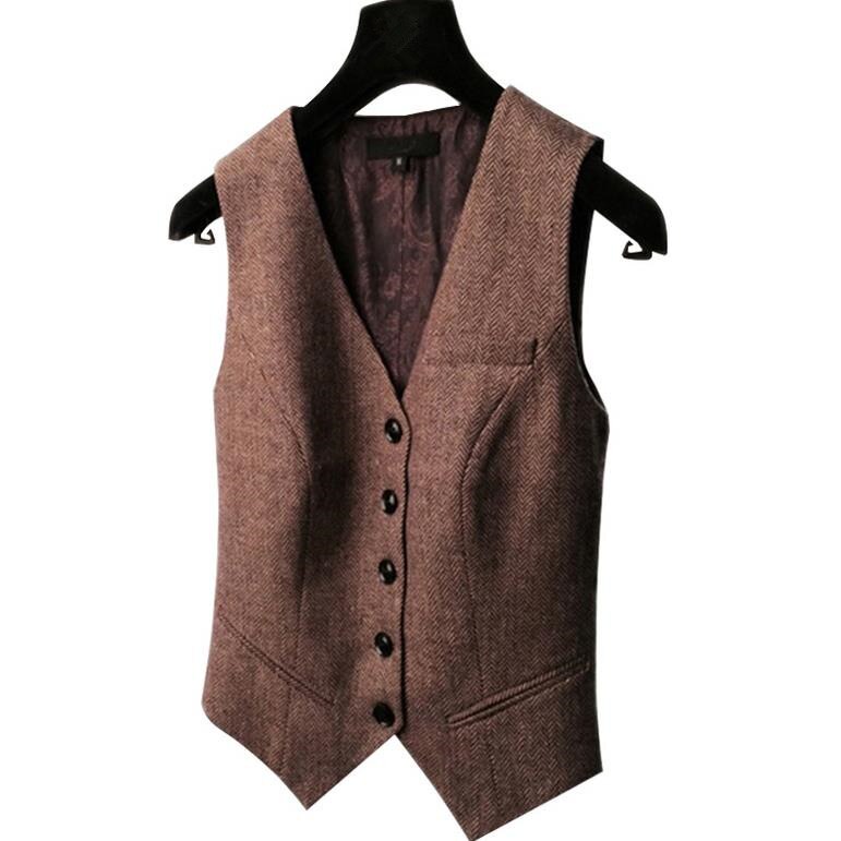Frühling neue retro anzug weste damen weste kurze jacke Lässig ol Mantel frauen
