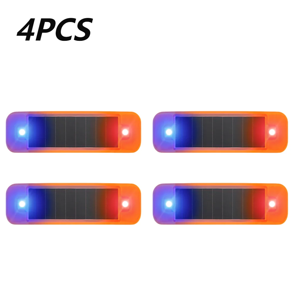 1-5 Stuks Auto Waarschuwingslampje Voor Fiets Motorfiets Scooters Solar Led Waarschuwt Licht Rood-Blauw Led Strobing Signaal Zonne-Energie Knipperlicht