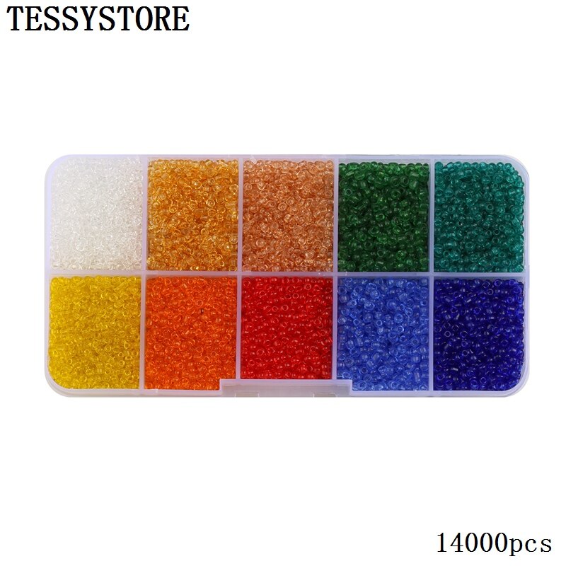 TESSYSTORE coffret 2mm perles de rocaille en verre breloque tchèque cristal entretoise perles de verre pour la fabrication de bijoux anneaux bricolage accessoires faits à la main: A386