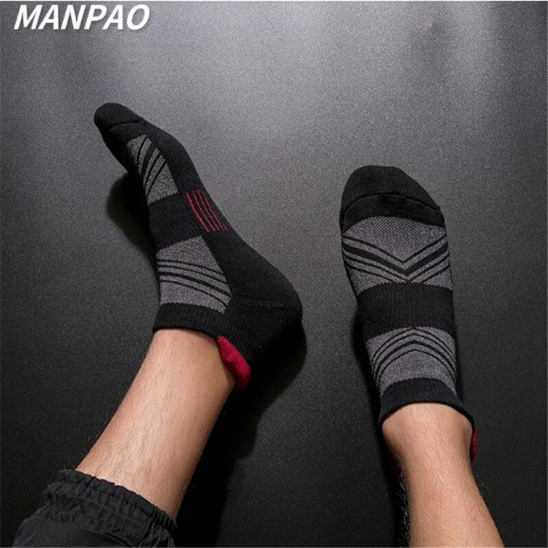 5 Pairs Mannen Sport Sokken Manpao MP-M624 Basketbal Sokken Nylon Slipper Sokken Outdoor Running Sokken