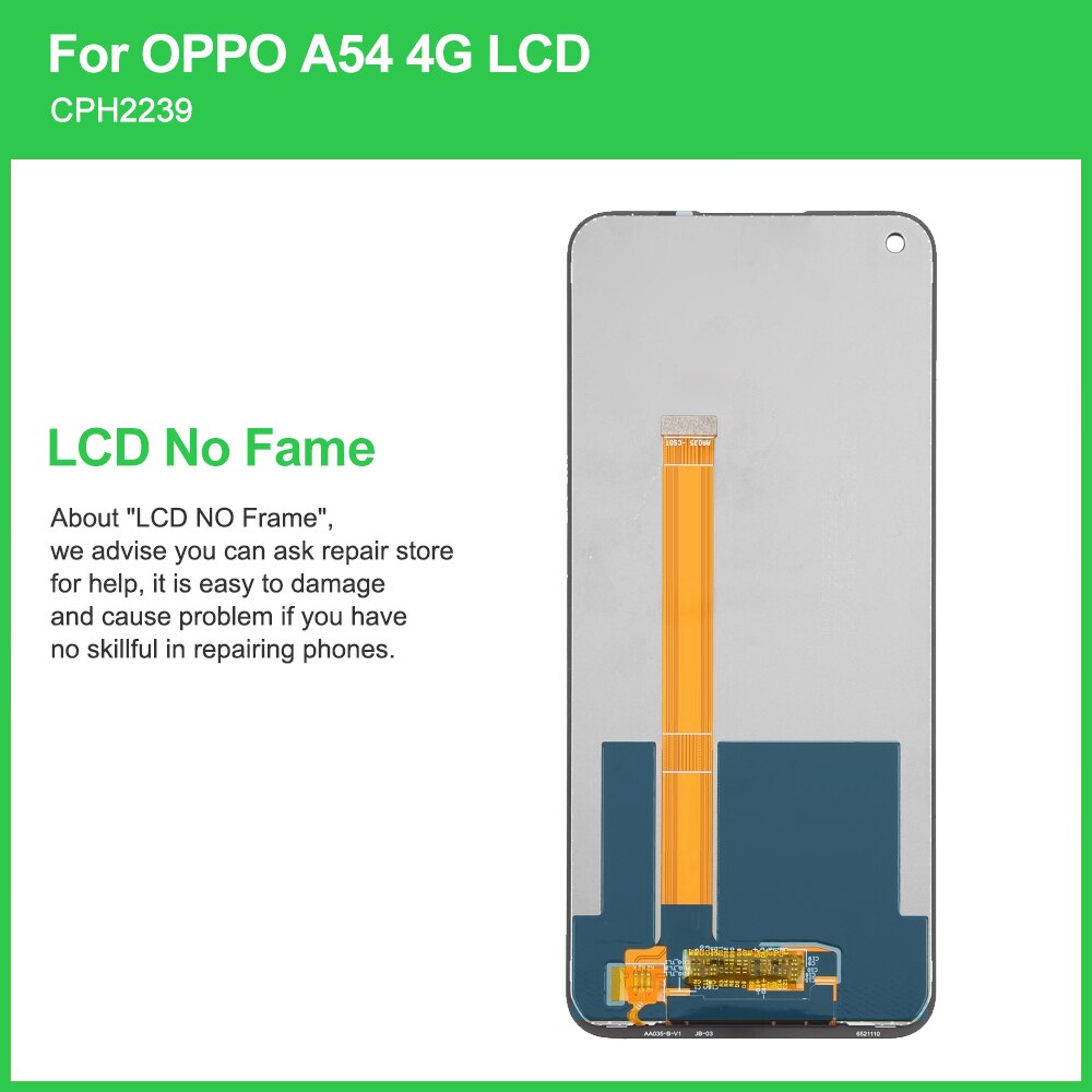 6.5"Original For Oppo A54 4G CPH2239 LCD Display Screen Touch Digitizer Replacement For Oppo A54 4G Display With Frame