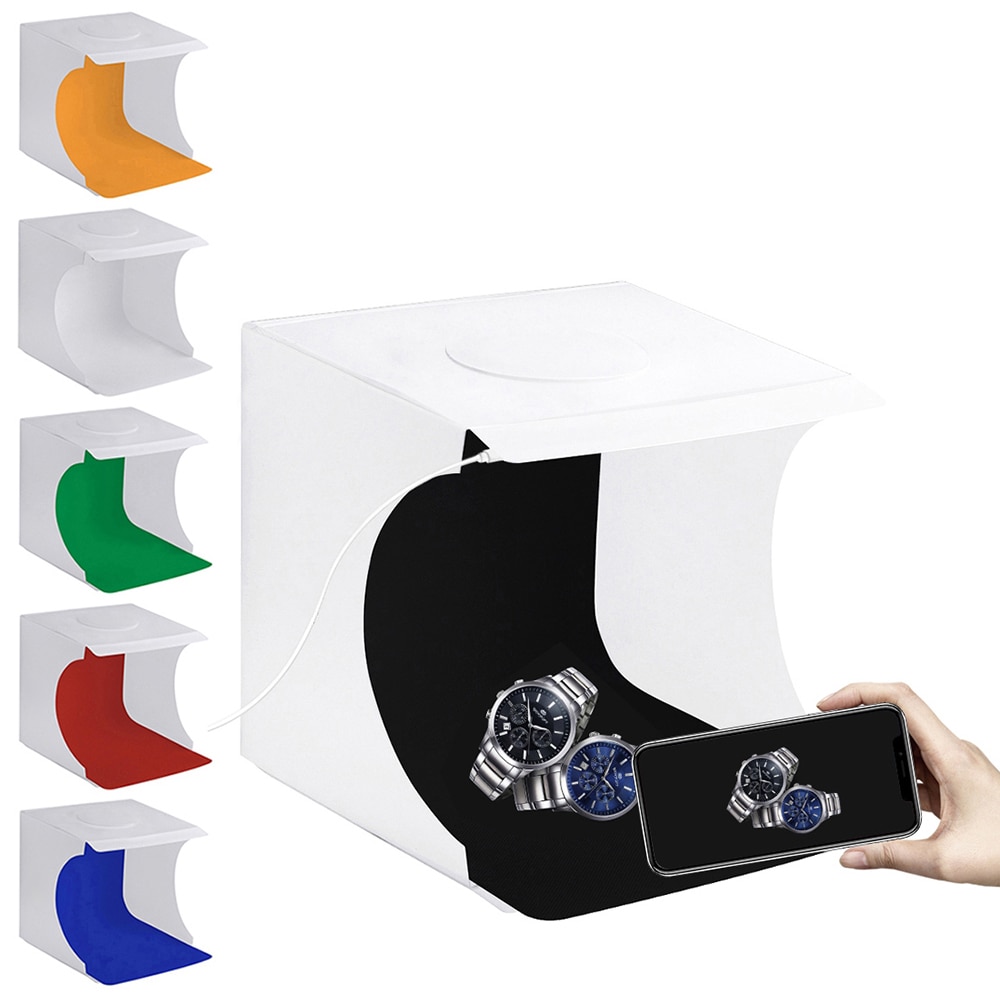 Opvouwbare draagbare 1100lm lichtbakken softbox licht foto verlichting studio opnametent fotografie box kit met 6 kleuren achtergronden