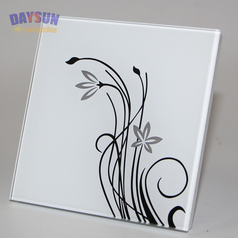 Touch Light Switch 2gang 2way AC110V-265V Smart Touching Switch Home Light Switch Luxury White/Black Crystal Glass Panel