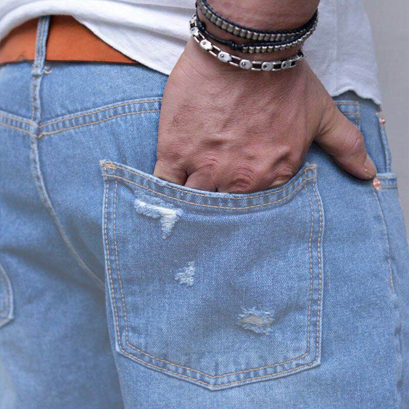 Pantalones cortos vaqueros rasgados informales para hombre, Shorts de verano para playa