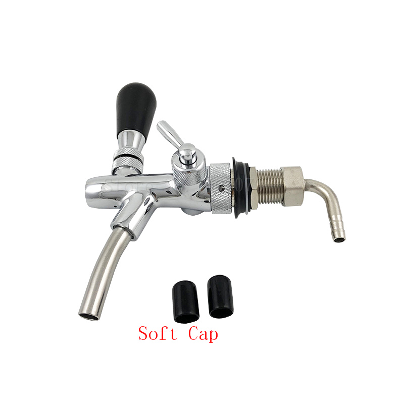 Verstelbare G5/8 Kegerator Draft Schacht Bier Tap Kraan Met Flow Controller Verchromen Home Brew Bar Bier Wijn maken Tool: Sliver Short Tap