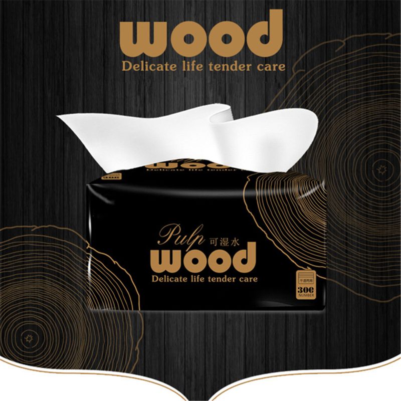 6 påsar toalettpapper av trä 4 lager utan kemiska handdukar papper 70 ark 17 x11.5cm 667d