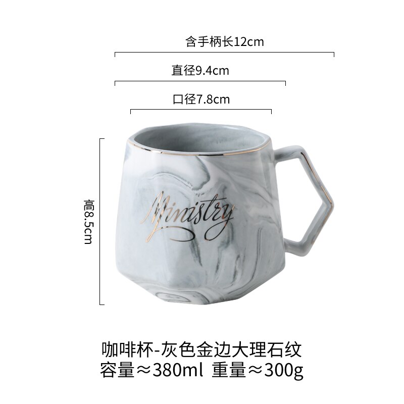 LUO – tasse en céramique de JIA-GUI ML pour femme, Mug pour préparer du thé, du café, de l'eau, avec couvercle, cuillère, style nordique, pour le bureau, 380ML, G079: D