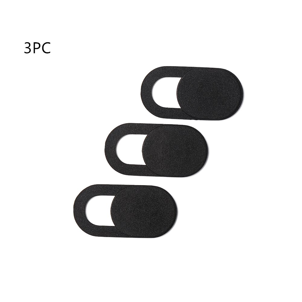 3Pcs Universal Plastic Zwart Webcam Cover Sluiter Magneet Slider Camera Cover Voor Iphone Laptop Mobiele Telefoon Len Privacy Stickers: Black2