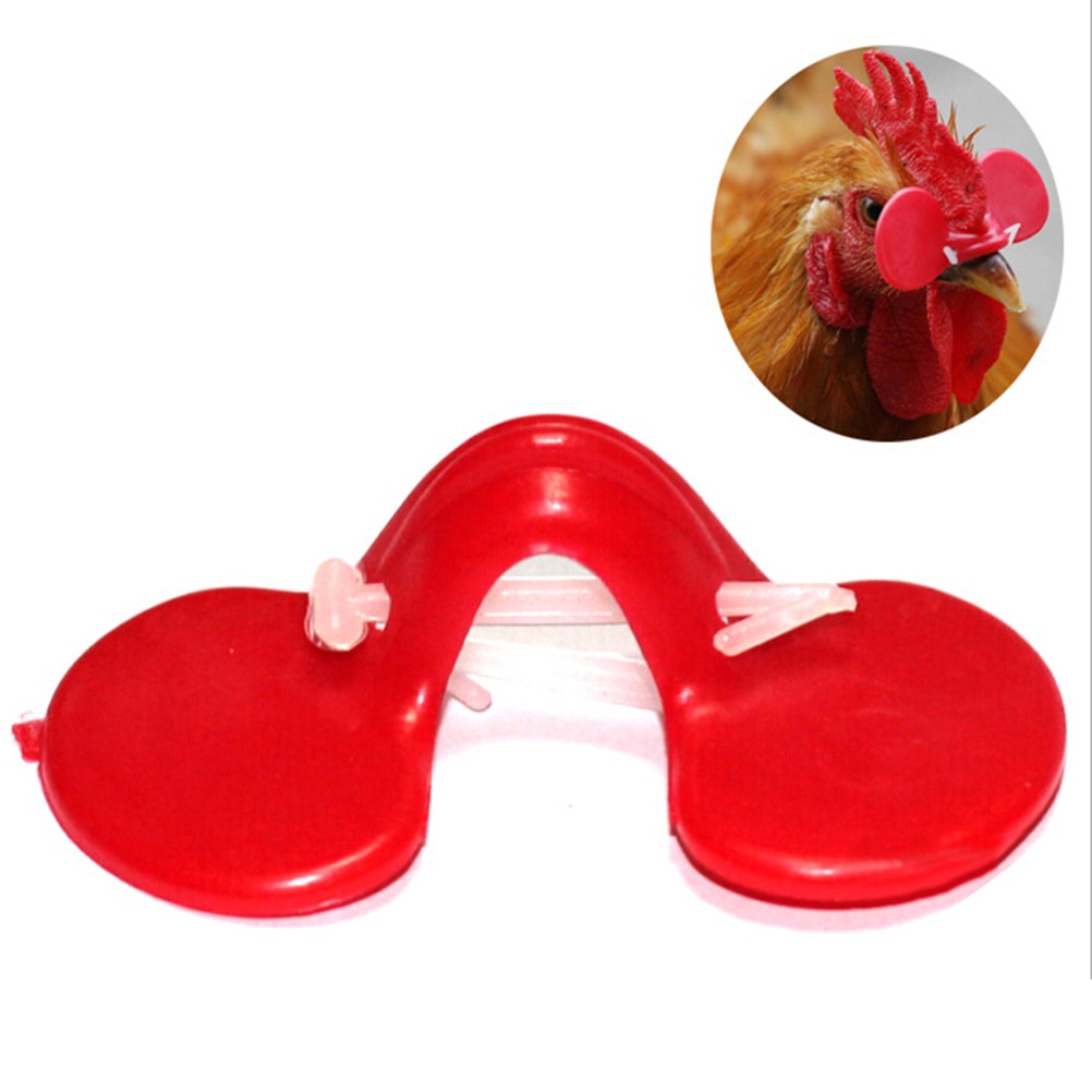 10 sztuk z tworzywa sztucznego czerwony kurczak oczy okulary zwierząt gospodarskich FarmChicken osłona oczu uniknąć kurczaka dziobania