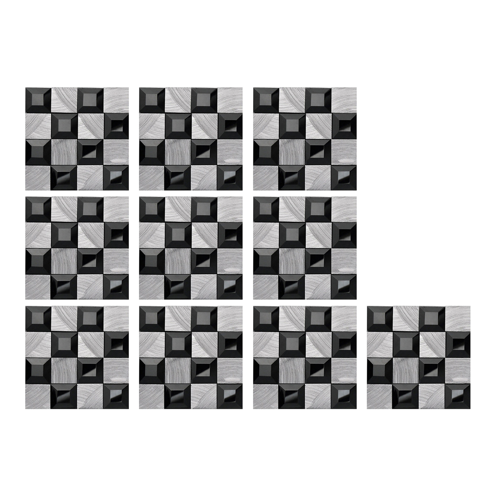 10pcs Marble Mosaic Tiles Wall Sticker Transfers Flat 2D Printed Covers For Kitchen Bathroom Peel &amp; Stick Waterproof Art Mural