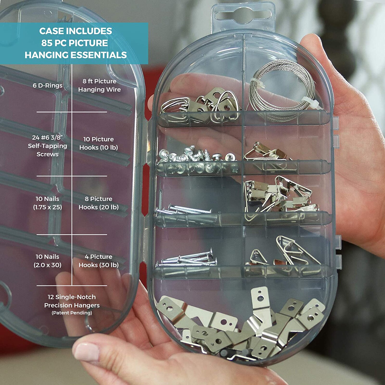 Diy Photo Hanging Kit Picture Hanging Tool Kit + 85 Pcs Exclusive Premium Hardware Set