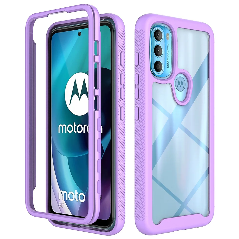 Funda híbrida TPU/PC Sky para Motorola Moto G71 5G Moto G51 5G armadura robusta Fundas Capa dos capas a prueba de golpes carcasa trasera dura: PU / Morado