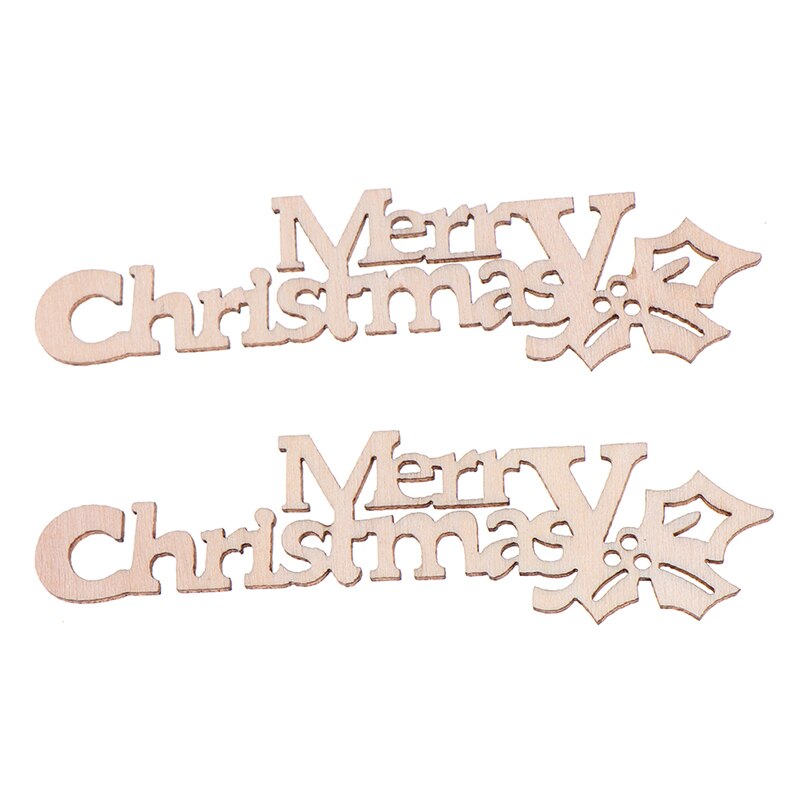 10Pcs DIY Wooden Letters Merry Christmas Crafts Embellishment Home Xmas Decor