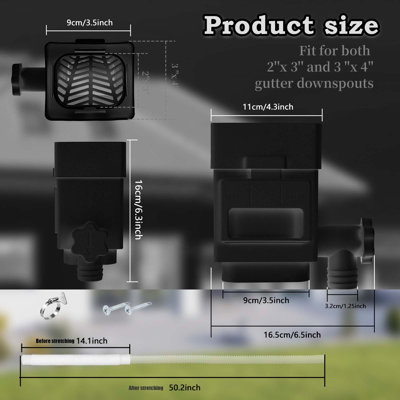 Rain Water Collection System High Performance Accessories Rainwater Collector for Downspouts Lawn Watering Backyard Gardening