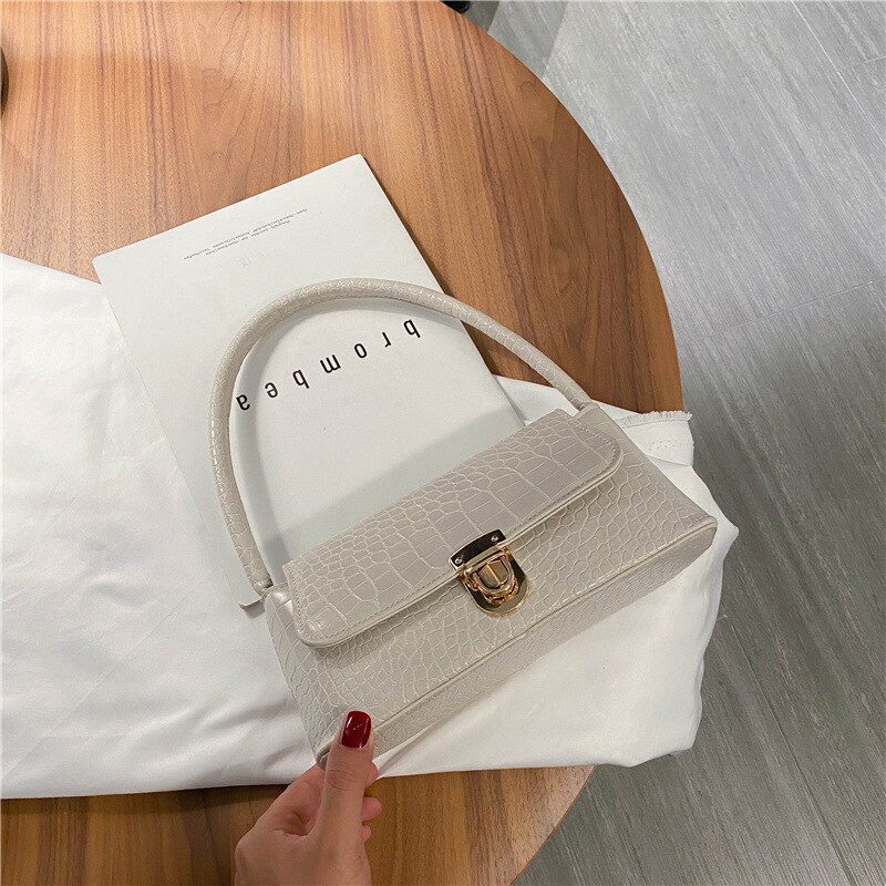 Dames kantoor pu leren schoudertassen messengers dames scrub handtas handtas dames kleine tassen  b034: Wit