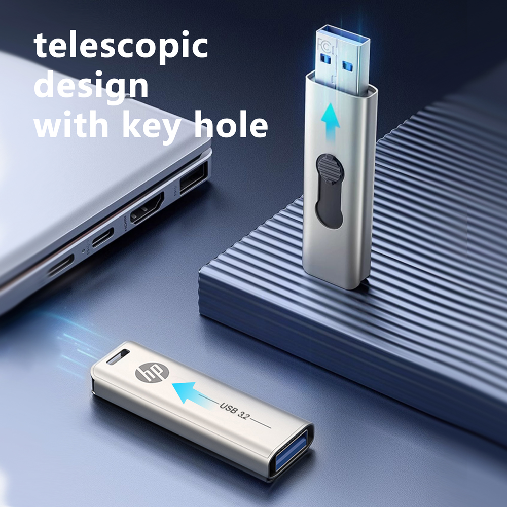 HP 32GB Flash Drive USB3.2 Disk 64GB 128GB 256GB Szybki zewnętrzny pamięć masowa Metal Pen Drive USB Sticks do komputerów stacjonarnych