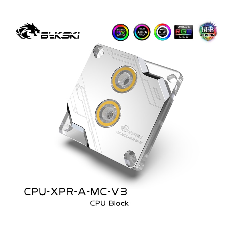 Bykski CPU-XPR-A-MC-V3 RBW RGB Led CPU Water Cooling Block for Intel 115x 1200 Silver