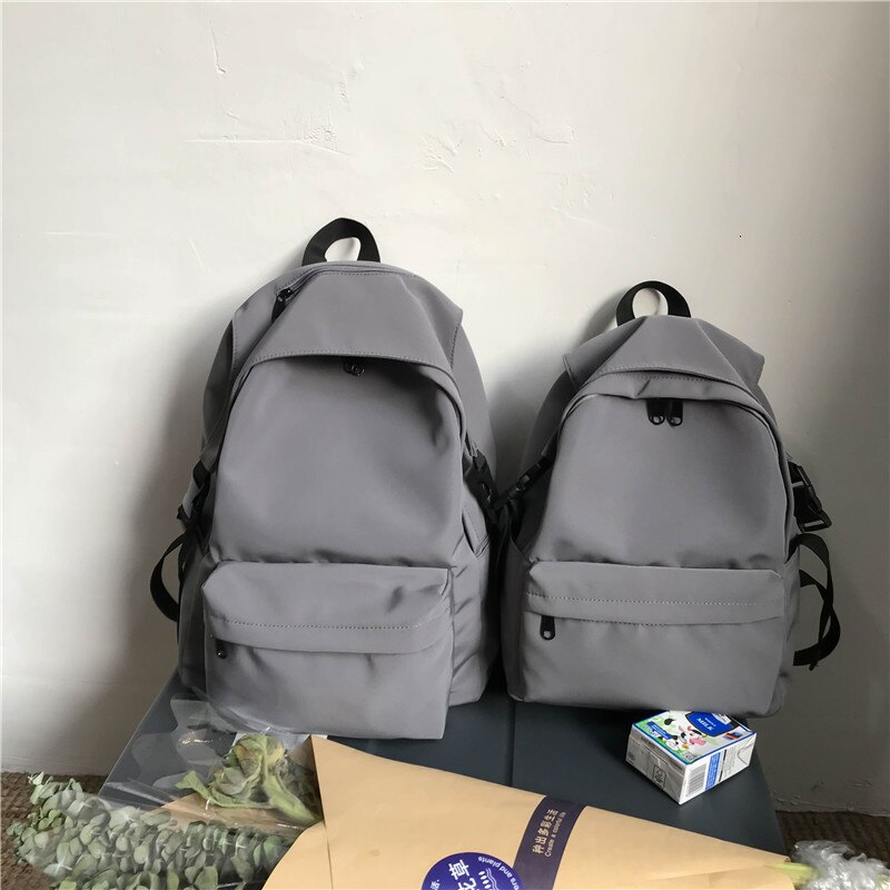Kobieta solidna tornister dla nastoletnich dziewcząt 2020 Nylon podróży plecak kobiet Mochilas Sac A Dos Ladie plecak na laptopa torba męska paczka: Small Gray