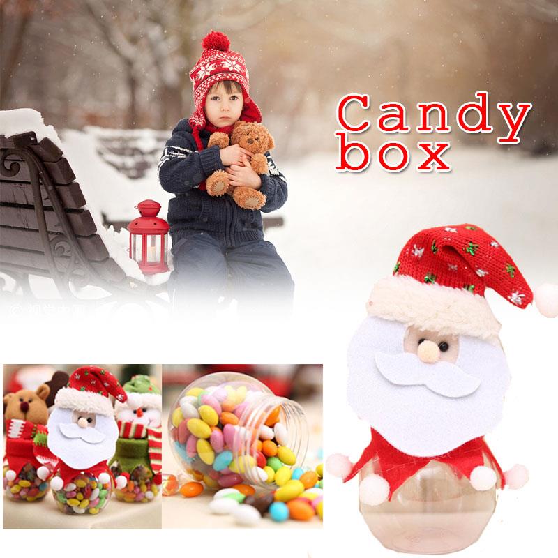 Christmas Candy Box Jar Santa Claus Snowman Container Decor Decoration Cute