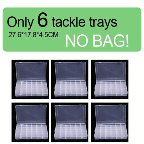 Bolsa para carretes de pesca grande impermeable, mochila para pescar resistente al agua, adecuada para guardar aparejos de pesca al aire libre, bolso de viaje de pesca deportiva tamaño XL: Only 6 Tackle Trays