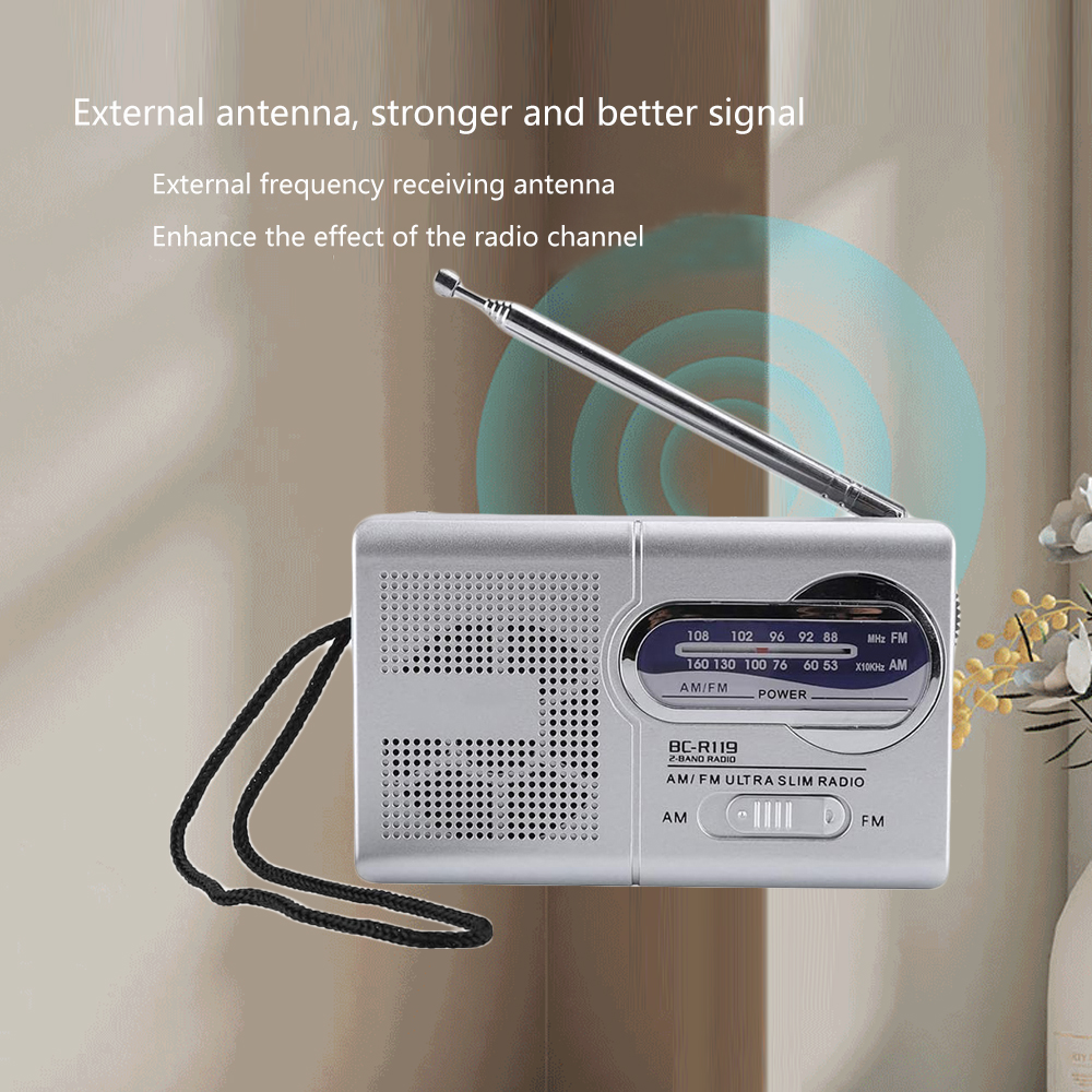 AM FM Radio Multi-function Mini Pocket FM Radio Speaker Receiver Telescopic Antenna Radio Receiver BC-R119