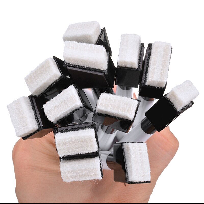 12 Stuks Magnetische Zwarte Kleur Whiteboard Marker Pennen Uitwisbare Droog Vegen Markers Student Kinderen Tekening Pen