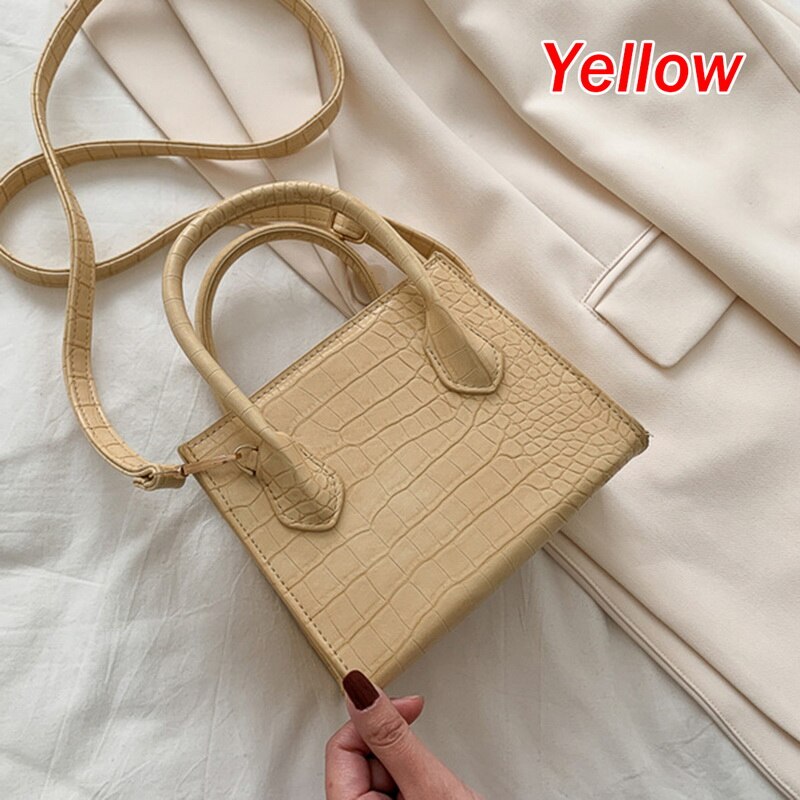 Soft Leather Female Small Subaxillary Bag Casual Retro Mini Shoulder Bag vintage Retro Totes Bags For Women Handbag: yellow