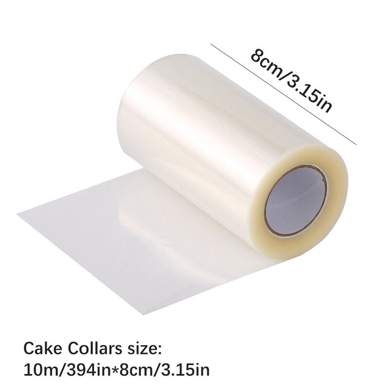 Kagefilm gennemsigtig kagekrave 1 rulle køkken acetat kage chokolade slik til bageværktøj holdbar 8cm*10m/10cm*10m/15cm*10: 1