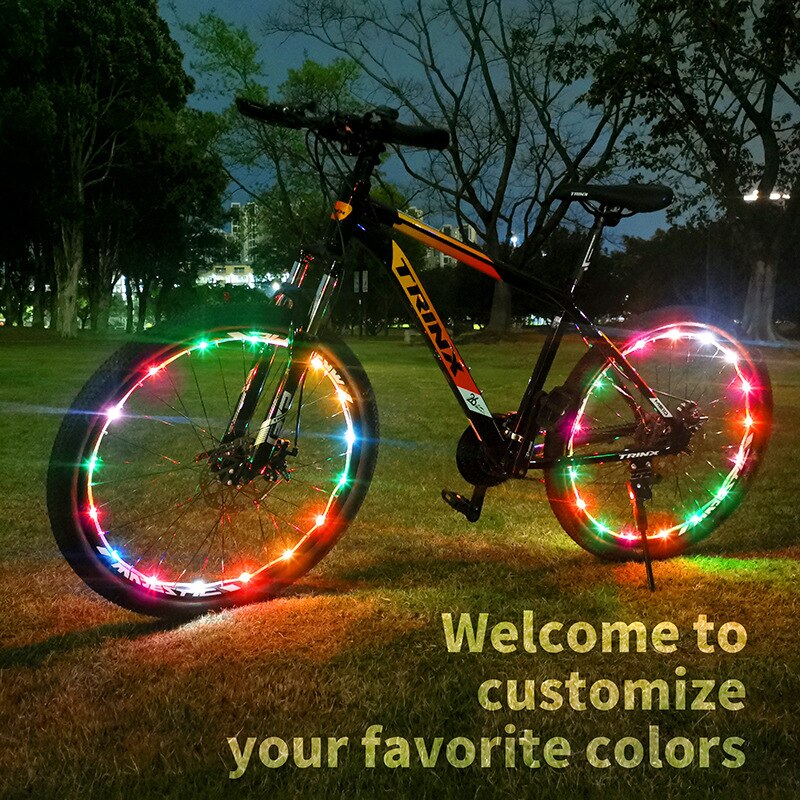 Motorrad Fahrrad Licht Außen Schnur Licht 2M/20LED Radfahren Fahrrad Fahrrad Räder gesprochen Licht Lampe Schnur Lichter draussen