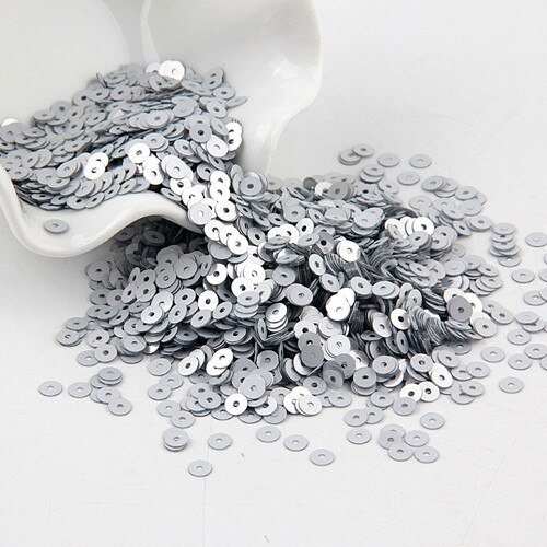 Paillette 4mm mat Sequin Pvc plat rond mat vernis Paillettes couture mariage artisanat femmes vêtements accessoires 20g: Matte silver