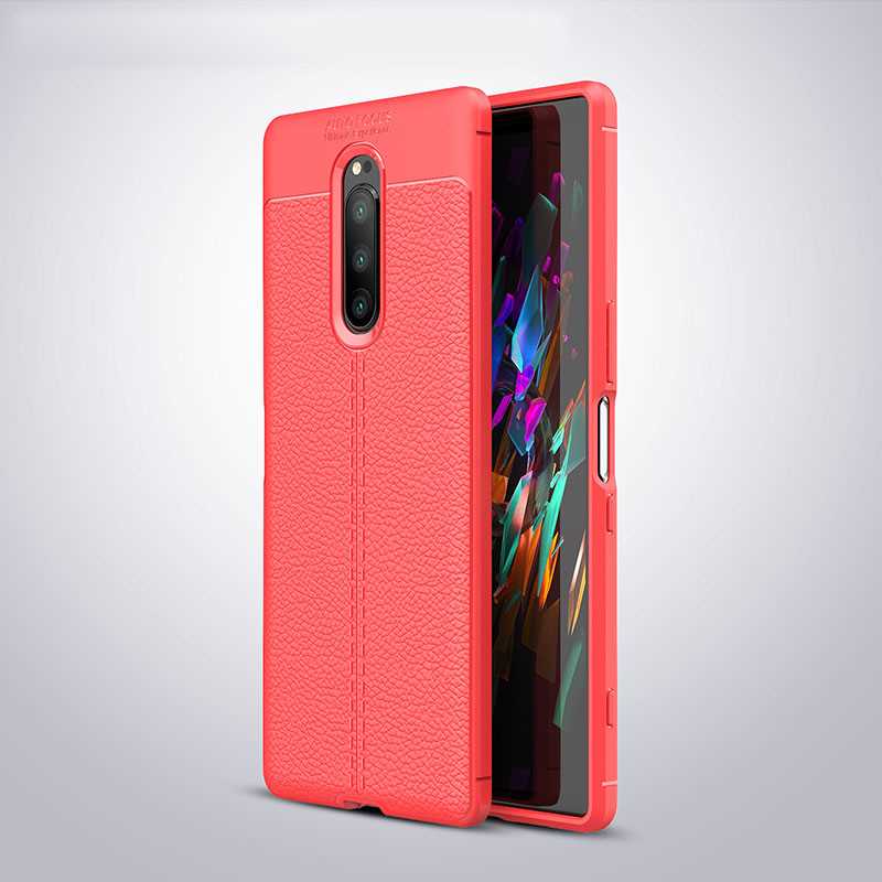 Mokoemi Lichee Patroon Shock Proof Soft 6.5 "Voor Sony Xperia 1 Case Voor Sony Xperia 1 XZ4 Mobiele Telefoon case Cover: Red