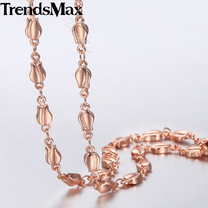 4 Mm Neckalce Voor Vrouwen Meisjes 585 Rose Gold Bud Ketting Vrouw Mode-sieraden Valentines 45 Cm 50 Cm 55 Cm GN226A