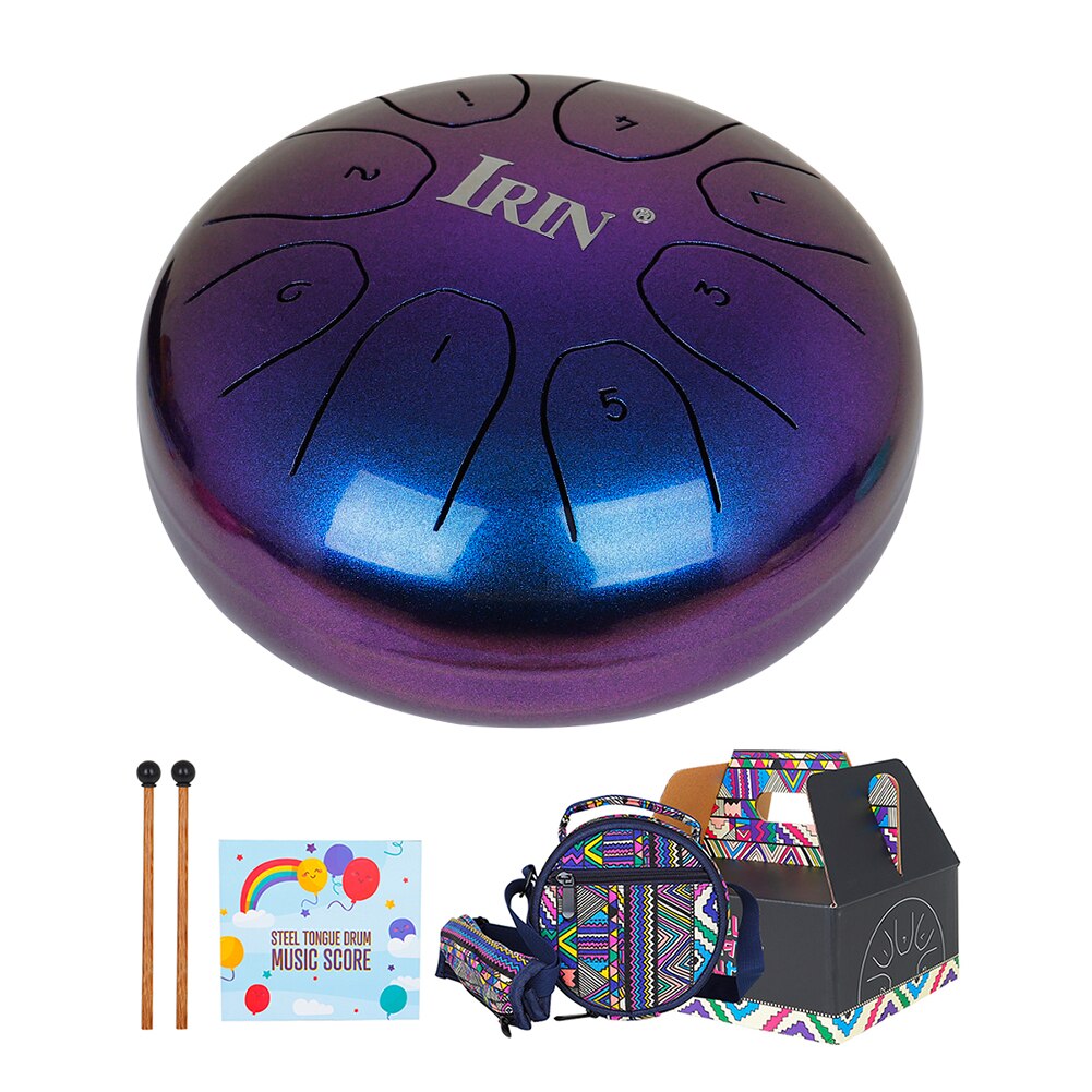 6 Inch Mini Drum 8 Tone Staal Tong Drum Percussie Instrument Met Drumsticks Draagbare Hand Pan Drum Tank Hang Drum