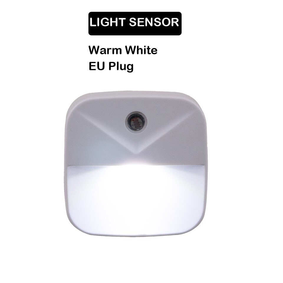 Wireless Light control Sensor LED Night Light EU US Plug Dusk-to-Dawn Night Lights For Baby Kids Bedside Bedroom Corridor Lamp: White EU plug