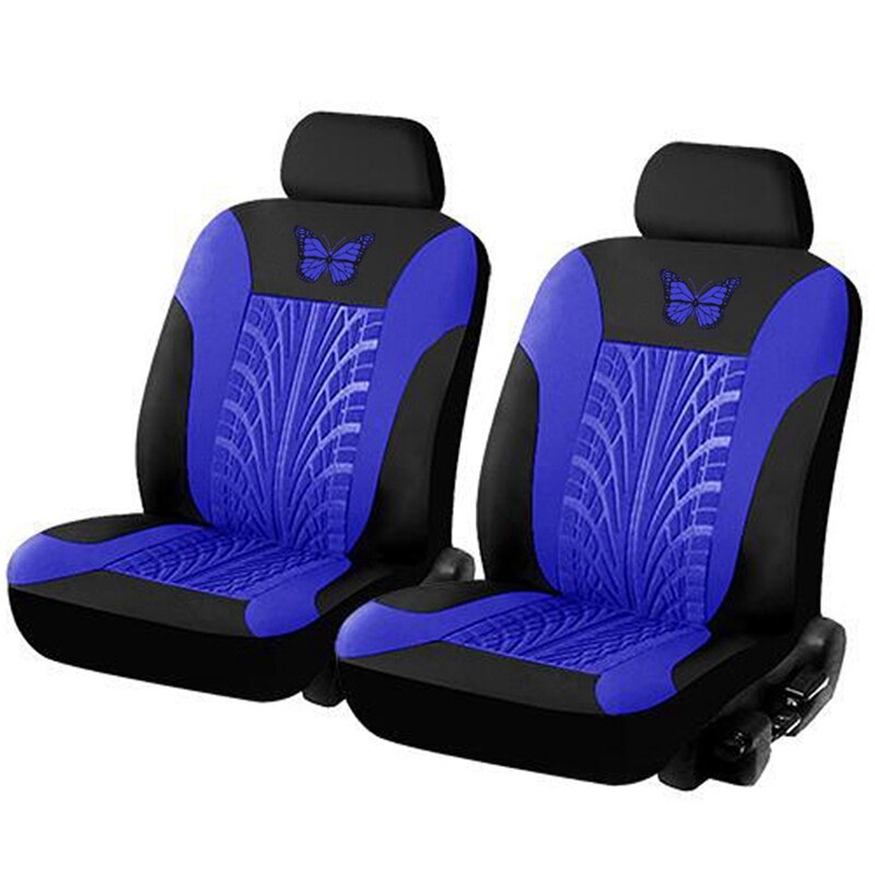Car Seat Cover Set Butterfly-Pattern Universal Car Seat Cover Full Set Auto Seat Cover Car Styling Interior Accessories: Blue 4pcs
