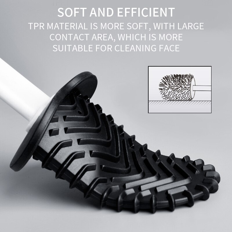 Muur Bedrag Siliconen Wc Borstel Zachte Borstel Toiletborstel Houder Set Accessoires Schoonmaken Tool Duurzaam Plastic Rubber