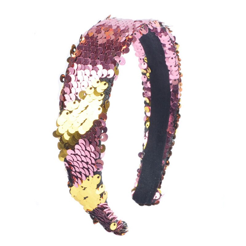 Lentejuelas sirena brillo lentejuelas deporte diademas para chicas antideslizante brillante pelo Hairband accesorios de estilo
