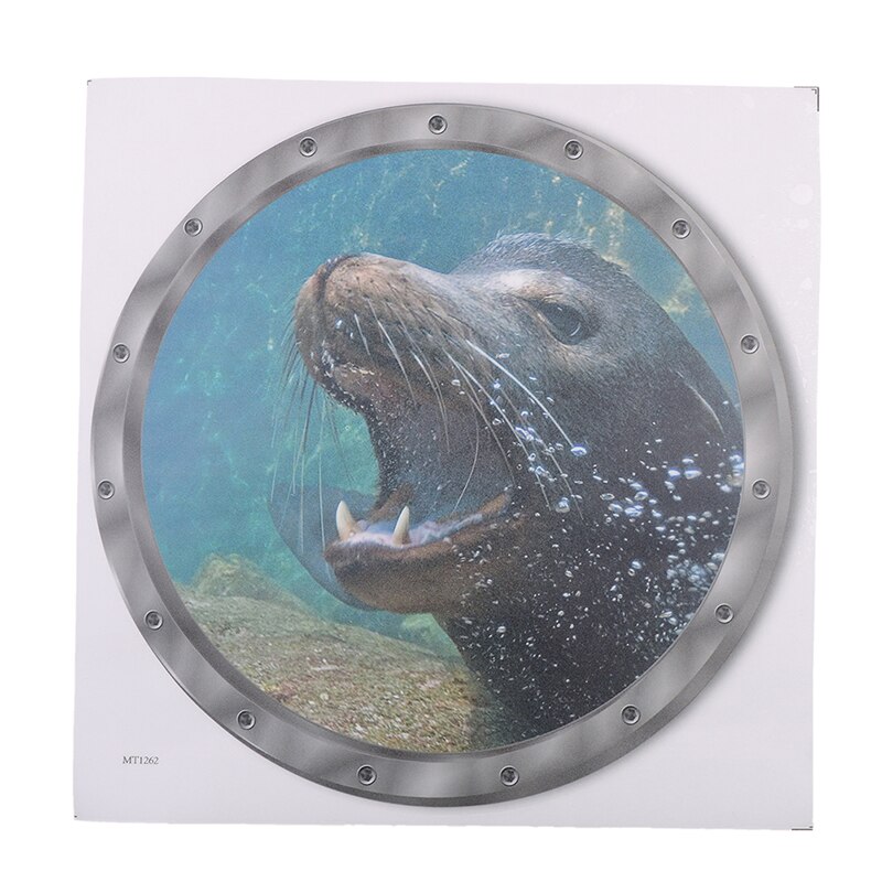 5 Styles Underwater Fish Wall Stickers Waterproof Dolphin Turtle Sticker For Washing Machine Decoration For Bathroom Decals PVC: Sea Lions