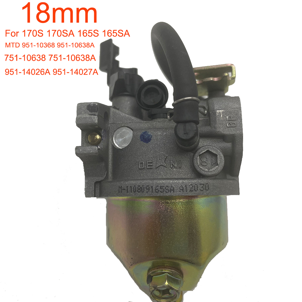 16mm 18mm Carburetor For 170S 170SA 165S 165SA for MTD 1P65F 1P65MC 139CC 951-10838 Snow Blower Machine Lawn Mower Generator: Dark Grey