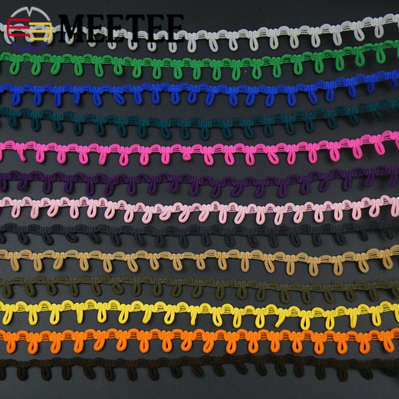3Meters 14mm Nylon Stretch Back Collar Buttons Tabs Elastic Loop Trim Tiny Round Lace Ribbon For Wedding Dress Button Buckle