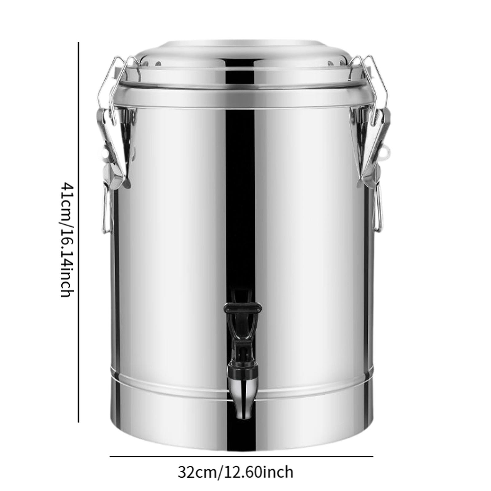 10L/20L/30L Insulated Bucket Stainless Steel Insulated Bucket Large Capacity Insulated Beverage Dispenser with Faucet: Red