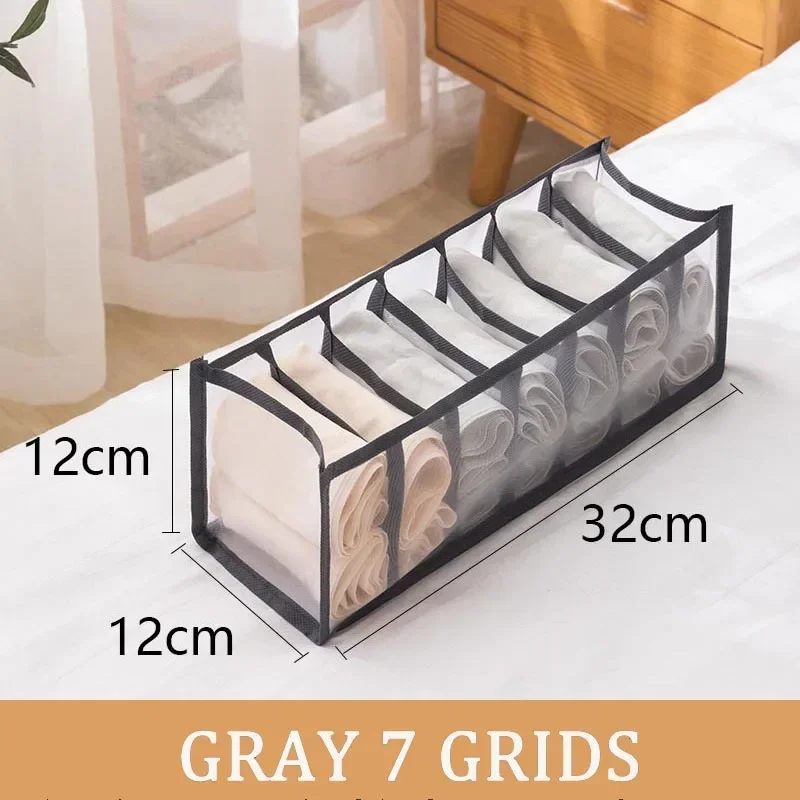 Zusammenklappbare Aufbewahrungstasche, Wäscherei-Organizer im Schrank, Unterwäsche, Schubladen, Aufbewahrung, Schlafzimmer, Schrank, Socken, BH-Aufbewahrung, Hosen-Organizer: Brown