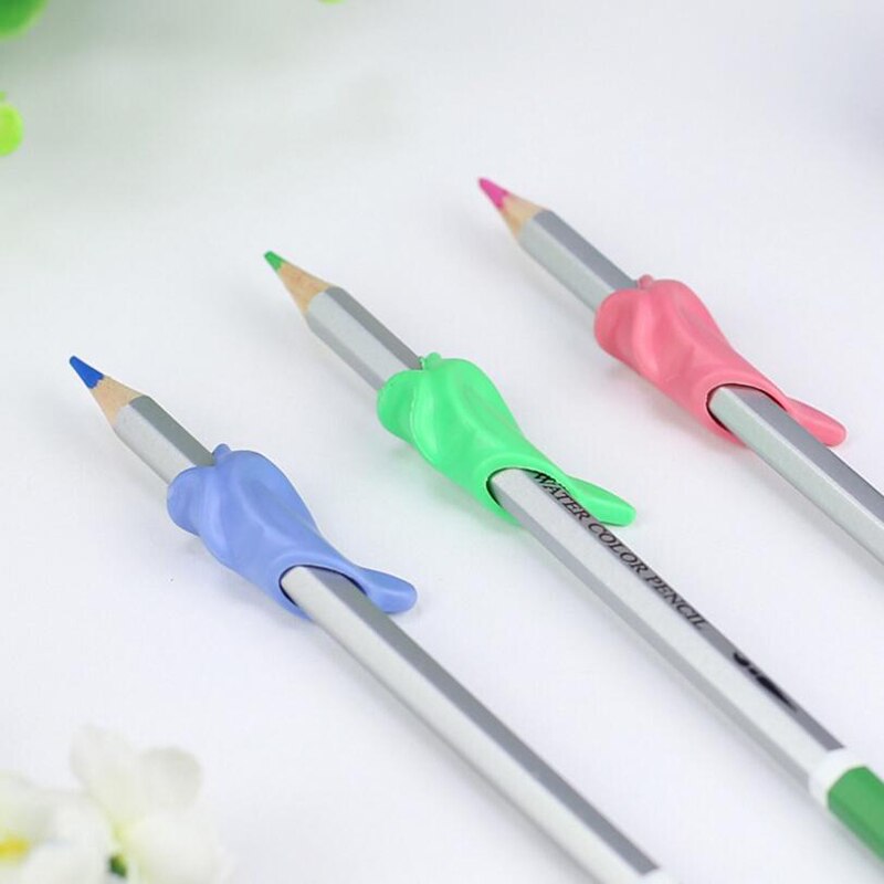 10 pz/borsa Delfino Pesce Postura Scrittura Ortesi impostato di Cancelleria di Scrittura Della Penna titolare Bambini Studenti silicone Matita Supporto Della Penna