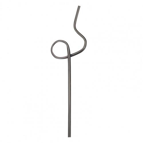 Drinking Straw Food Grade Rust-proof Stainless Steel Unique Shaped Polishing Surface Eco-friendly Metal Coffee Straws for Home: black