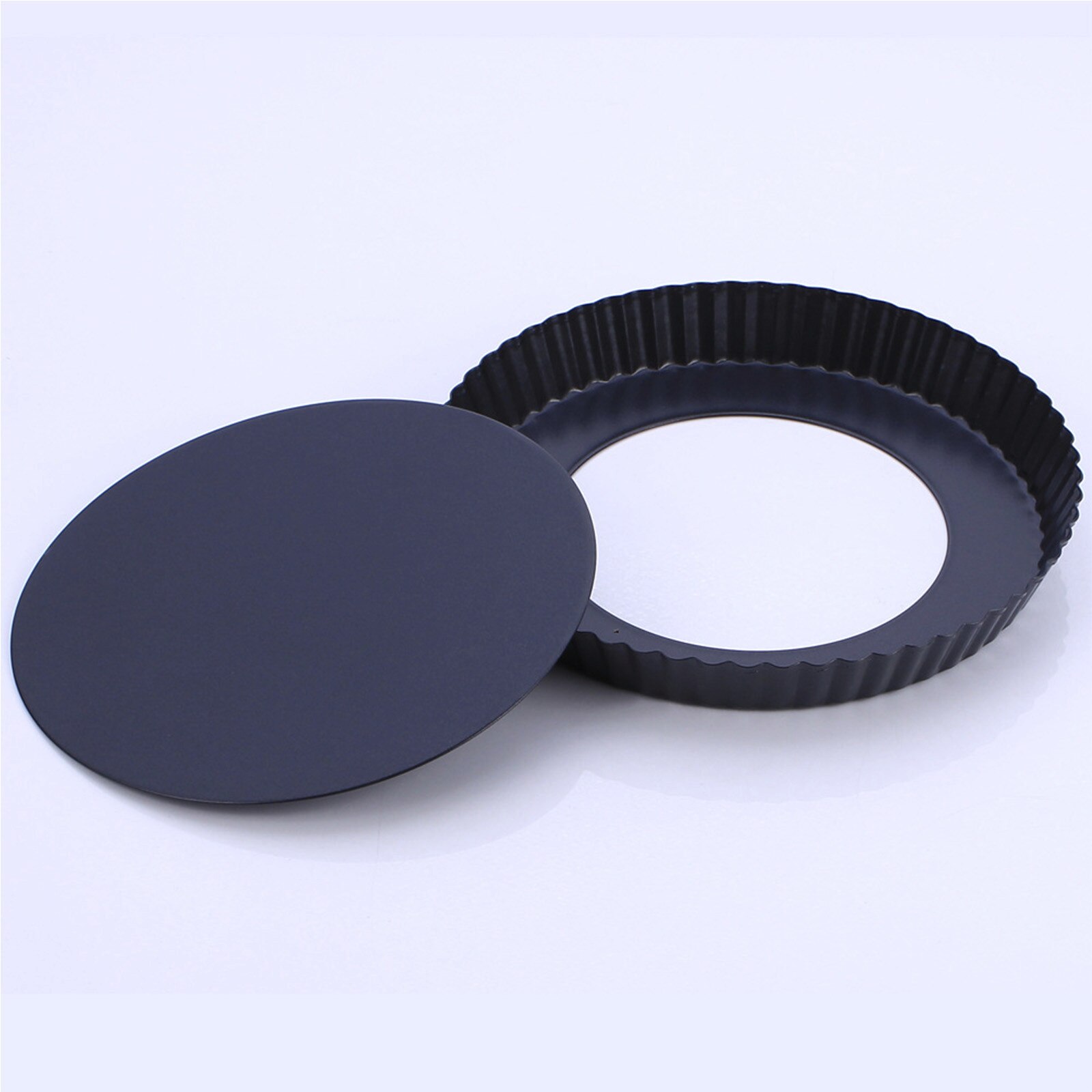 Non-stick Round Loose Bottom Quiche Pan Removable Egg Tart Cake Mould Pie Pan Pizza Pan Plate Tray Baking Tools#40